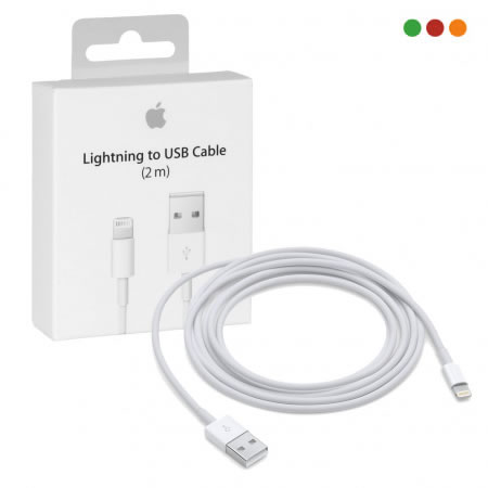 iPhone-Cable USB Lightning 2 Mts Blanco Original