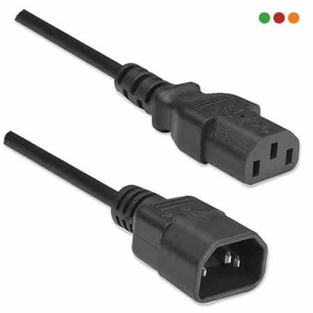 Cable Alim. Macho C13 a Hembra C14 1,8Mts 0,75mm Manhattan