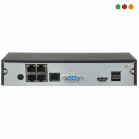 Seg. IP NVR-NVD  4 CANALES, 1U, 1 HDD LITE, H265 DHI-NVR1104HS-S3/H | DAHUA