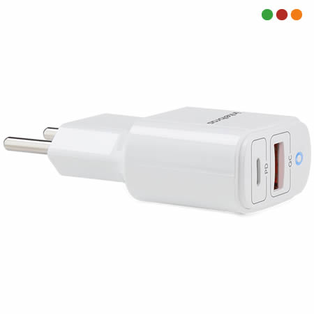 Cargador 220v a USB H y USB C-EC11 POWER 20W-INTELBRAS
