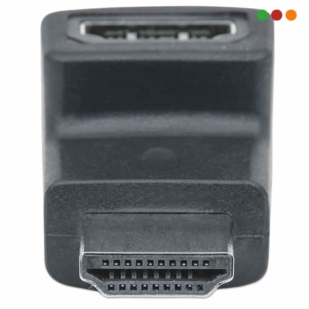 Adaptador HDMI H / M-90º Hacia abajo 4K @ 60H | Manhattan