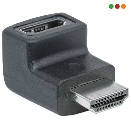 Adaptador HDMI H / M-90º Hacia abajo 4K @ 60H | Manhattan