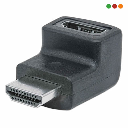 Adaptador HDMI H / M-90º Hacia abajo 4K @ 60H | Manhattan