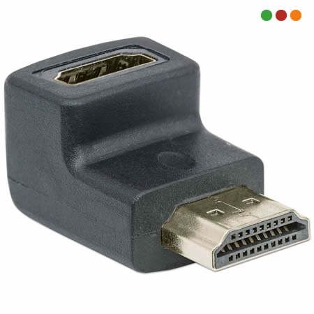 Adaptador HDMI H / M-90º Hacia arriba 4K @ 60H | Manhattan