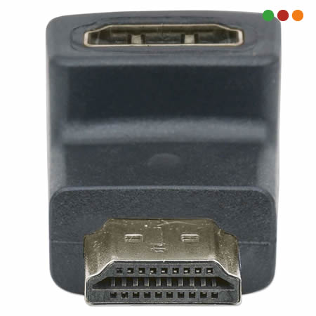 Adaptador HDMI H / M-90º Hacia arriba 4K @ 60H | Manhattan