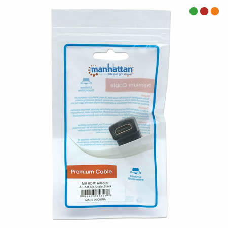 Adaptador HDMI H / M-90º Hacia arriba 4K @ 60H | Manhattan