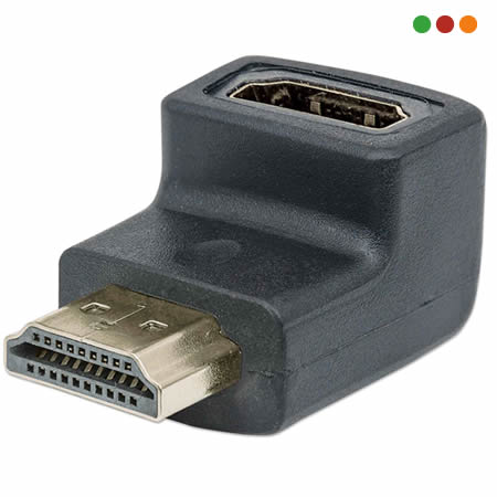 Adaptador HDMI H / M-90º Hacia arriba 4K @ 60H | Manhattan