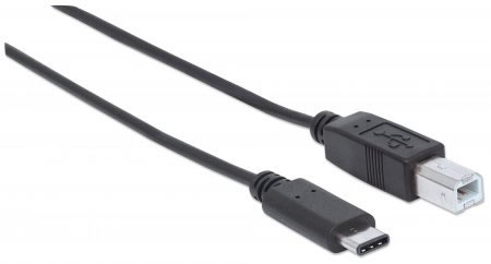 Cable USB-C a USB-B macho/macho 2,0 mts Manhattan
