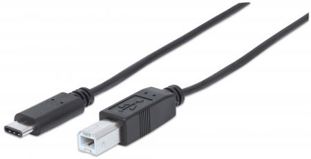 Cable USB-C a USB-B macho/macho 2,0 mts Manhattan