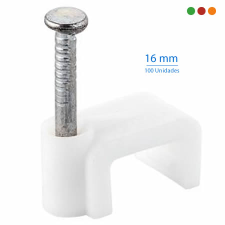 Herramienta Grampas Chatas 16mm Blancas x100