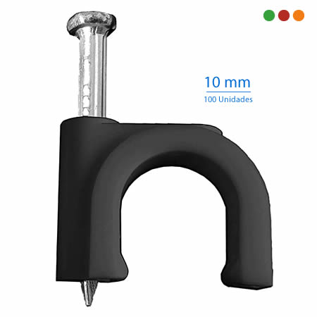Herramienta Grampas Redondas 10 mm Negras x100