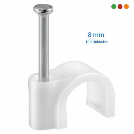 Herramienta Grampas Redondas 8mm Blancas x100