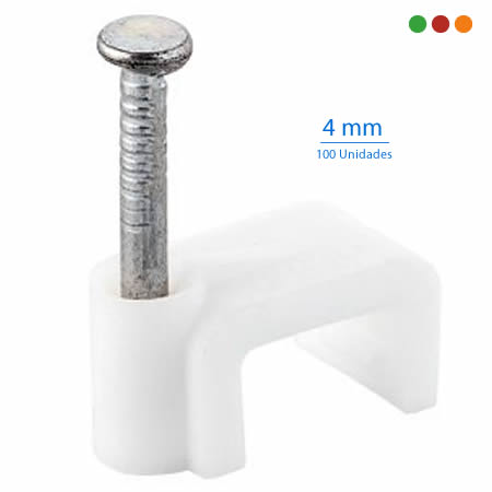 Herramienta Grampas Chatas 4mm Blancas x100