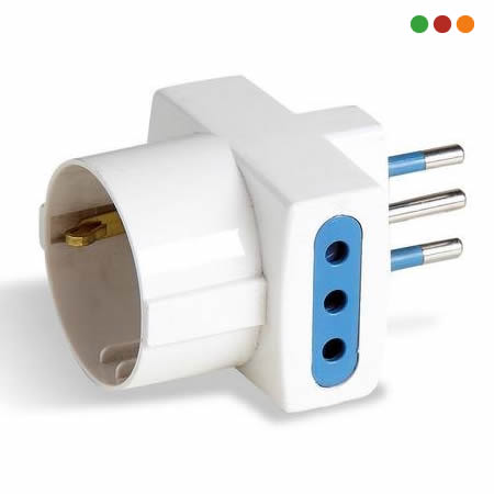 Adaptador corriente / Trifasico Schuko + 2 3enL