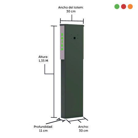 TOTEM CLASSIC G Vehicular 1,35m | A. 30cm | VERDE | 4135-G-PROTECTM