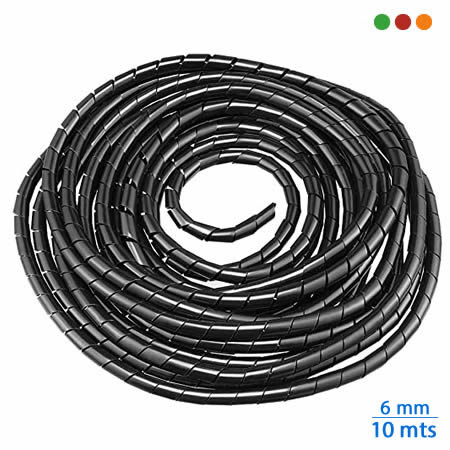 Organizador Espiral 6mm 10 mts Negro