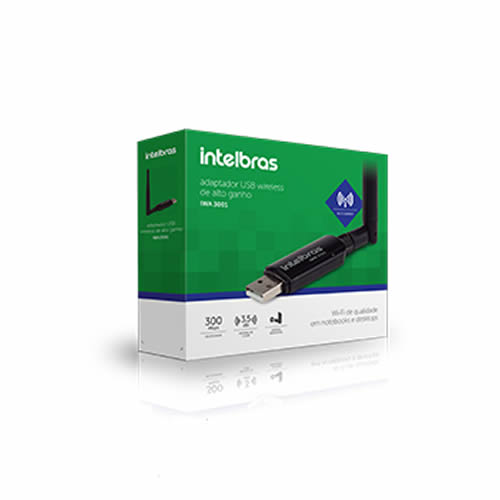 Adaptador WiFi USB 300N IWA3001 Antena Extraible INTELBRAS
