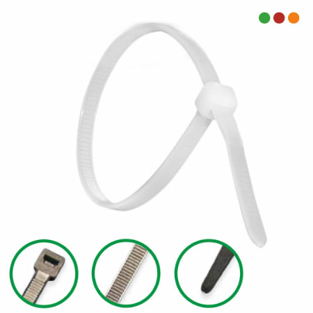 Pack Precintos abrazaderas Blanco 160 x 2.5mm x50