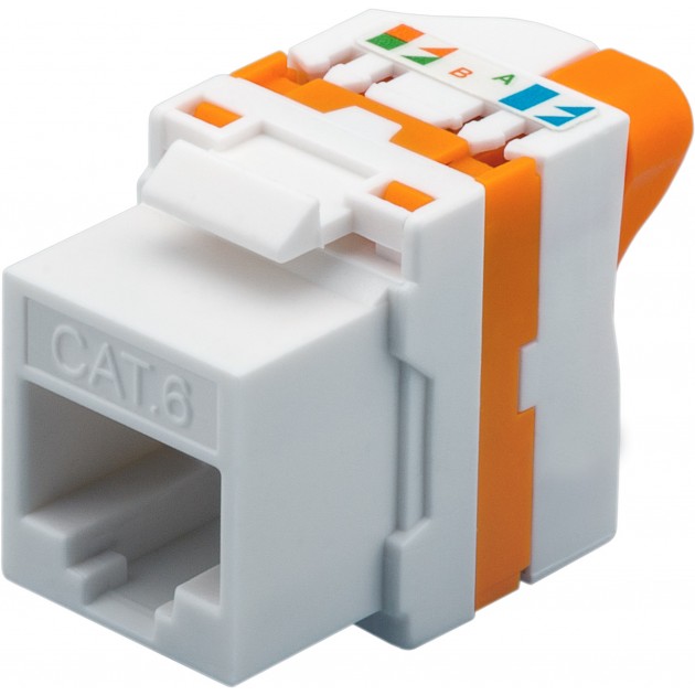 Jack RJ45 C6 Tooless Blanco Naranja TECHLY 573