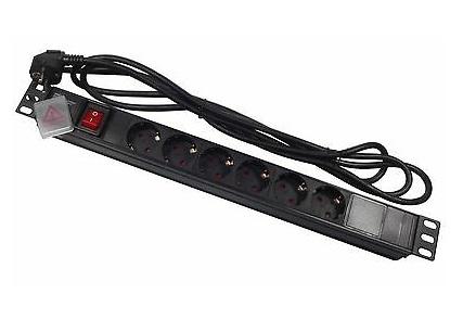 Zapatilla PDU  6 tomas schuko Cable 2mts Ficha Schuko