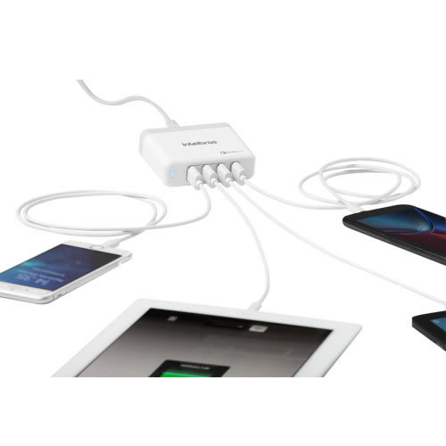 Cargador 220v a USB H x 4 p/ ESCRITORIO Quick Charge EC 4