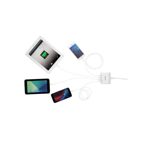 Cargador 220v a USB H x 4 p/ ESCRITORIO Quick Charge EC 4