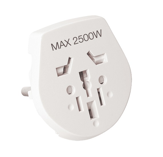 Adaptador corriente Universal a Shuko | Blanco VIVION