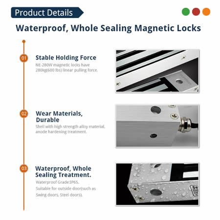 Cerrojo Electromagnetico 600 lbs para EXTERIOR con ZyL