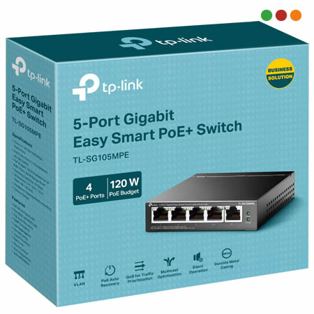 Switch PoE 5 x Gigabit 4 x PoE+ AF/AT-TL-SG105MPE-TP-LINK