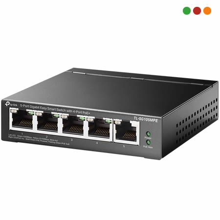 Switch PoE 5 x Gigabit 4 x PoE+ AF/AT-TL-SG105MPE-TP-LINK