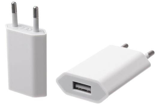 iPhone-Cargador 220v a USB H-1 Amp. Blanco OEM