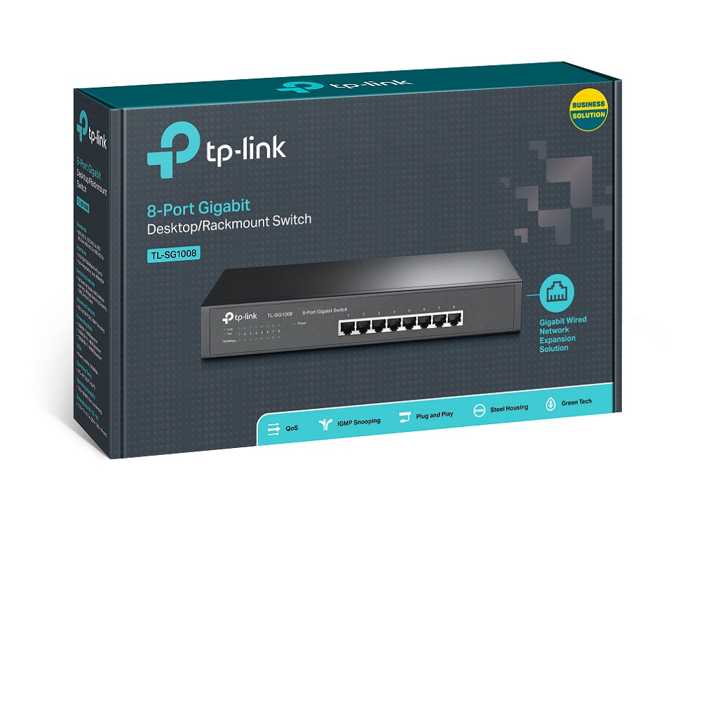 Switch 8 puertos 10/100/1000 Rack TP-LINK TL-SG1008