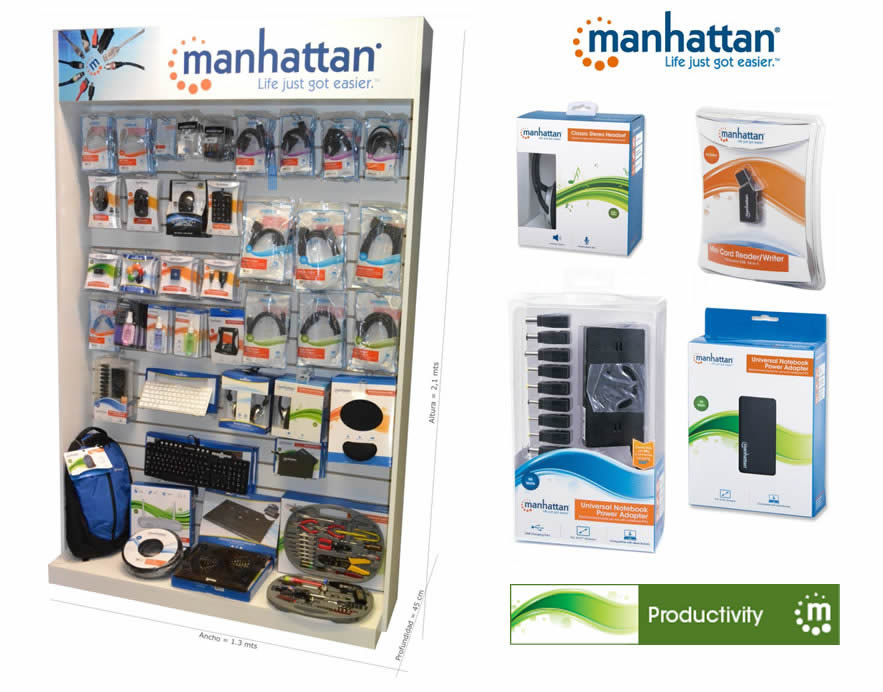 Exhibidor-Cables y demas Ranurado | Manhattan