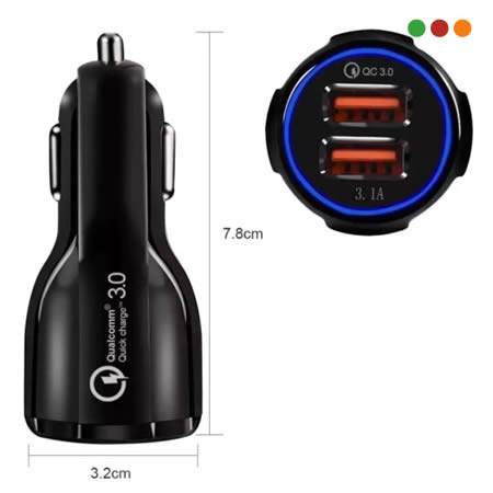 Cargador USB para auto Quick 18W 5V 3A 9V 2A 12V 1A Anbyte