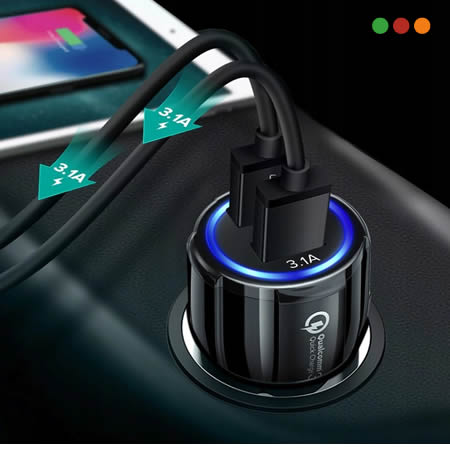 Cargador USB para auto Quick 18W 5V 3A 9V 2A 12V 1A Anbyte
