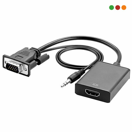 Conversor VGA Macho y audio a HDMI Hembra Anbyte