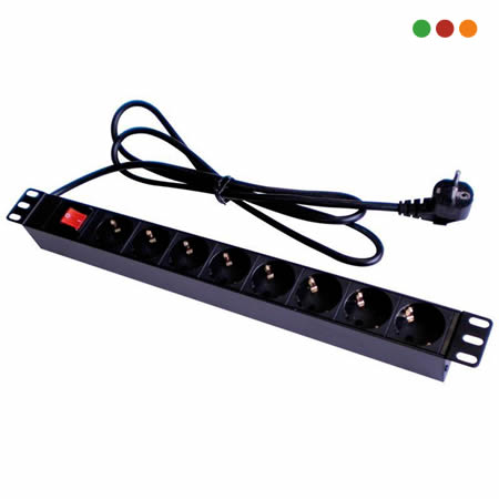 PDU Rack 8 tomas schuko c/llave Cable: 2 mts. Ficha Schuko