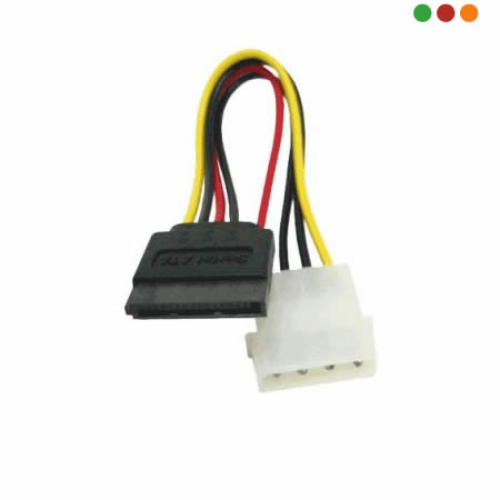 Cable SATA Alimentacion / 1 Molex a 1 Sata | Genericos