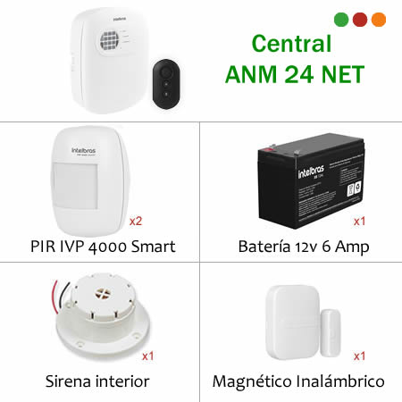 Alarma KIT ANM24NET INAL 2PIR-1MAG-1CONTR-BAT6A-SIR INT