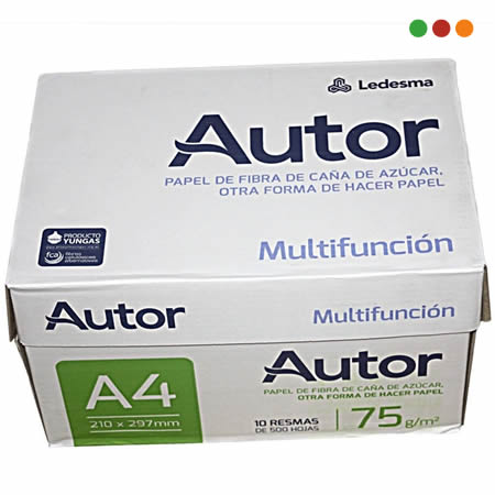 Papel A4 Autor Blanco 75 grs Resma 500 hojas