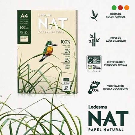 Papel A4 Ledesma NAT Natural 75 grs Resma 500 hojas