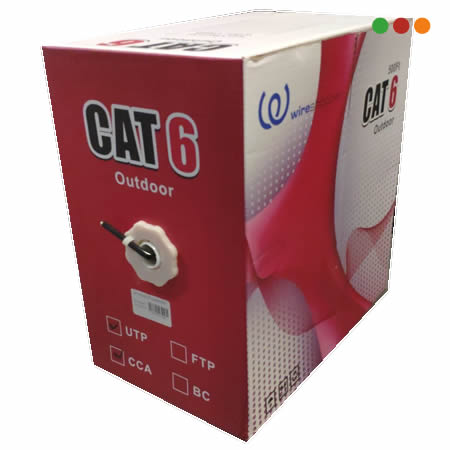 Cable UTP Cat6 EXTERIOR CCA / Negro / 152 mts | UA5/6EB