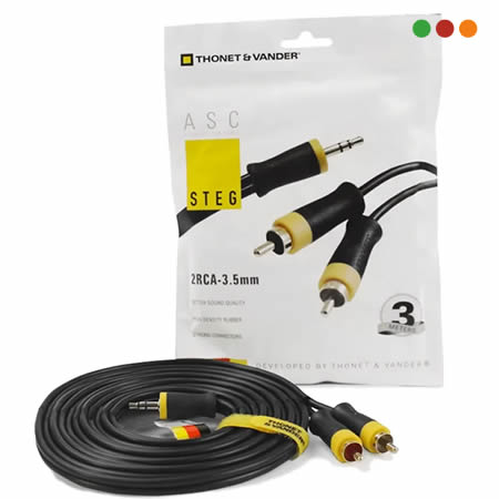 Cable Audio 2 RCA M/1 Plug M 2 Mts STEG Thonet & Vander