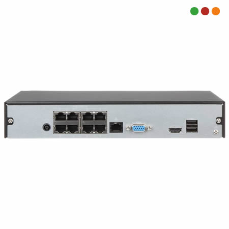 Seg. IP NVR-NVD 8 CANALES, 1U, 1 HDD LITE, H265 DHI-NVR1108HS-S3/H| DAHUA