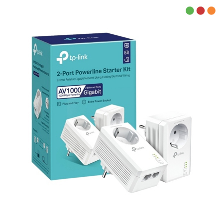 PowerLine-AV1000 1 x Port GIGABIT | Schuko | Pack x 2 | TL-PA7027P | TP-LINK
