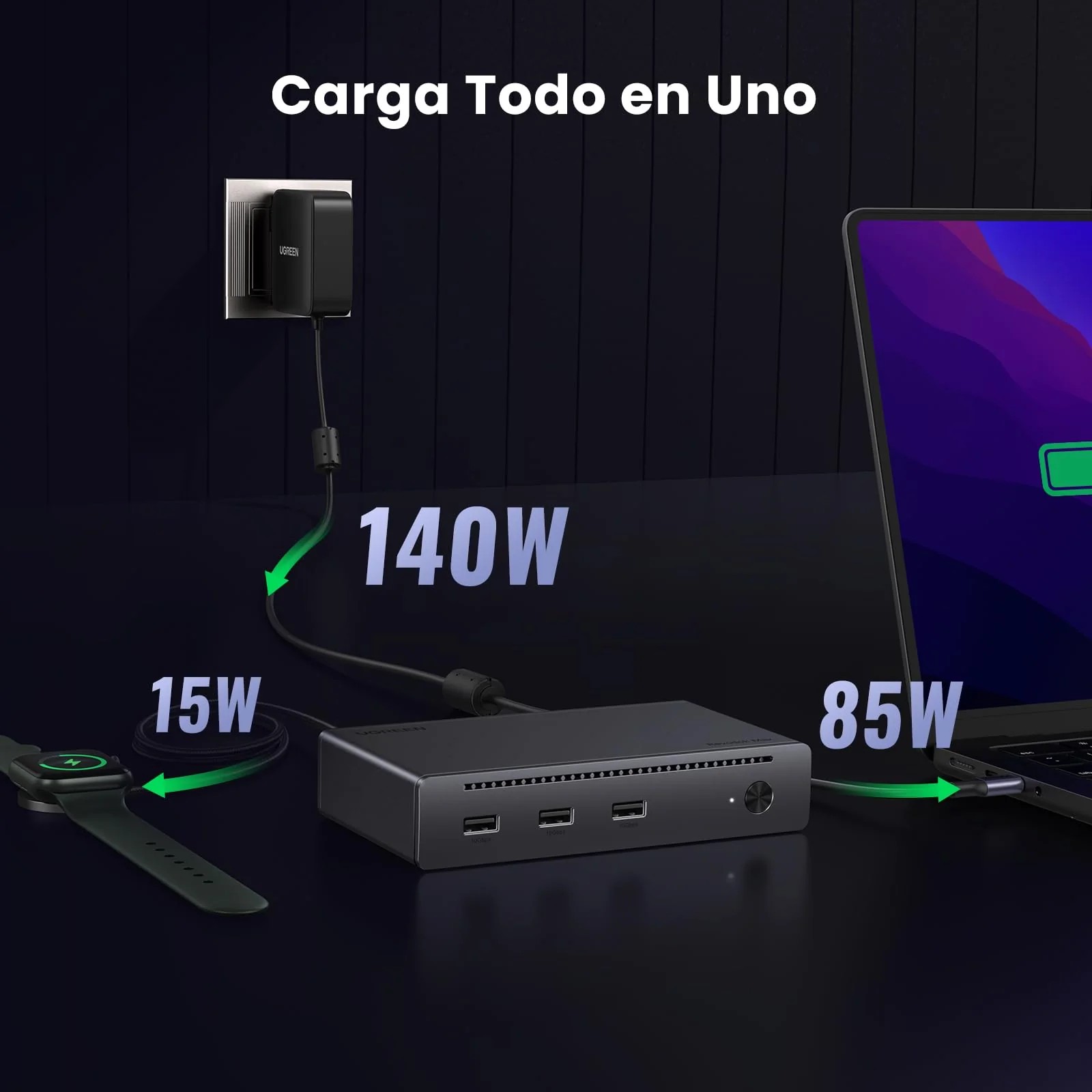 Dock Ugreen Revodok Max 208 TB4 8 En 1 4K 140W