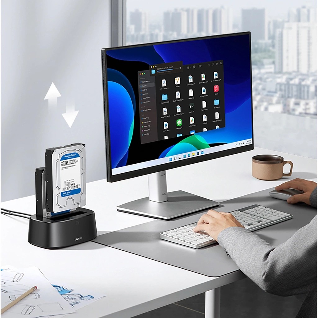 Dock Ugreen CM198 Para HDD SSD SATA USB 3.0 Dual