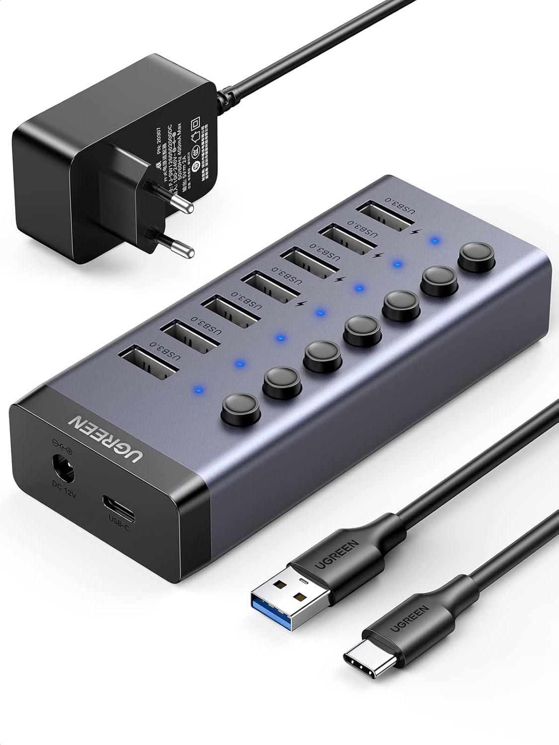 Hub USB Ugreen 90307 7 Puertos USB 3.0 5Gbps