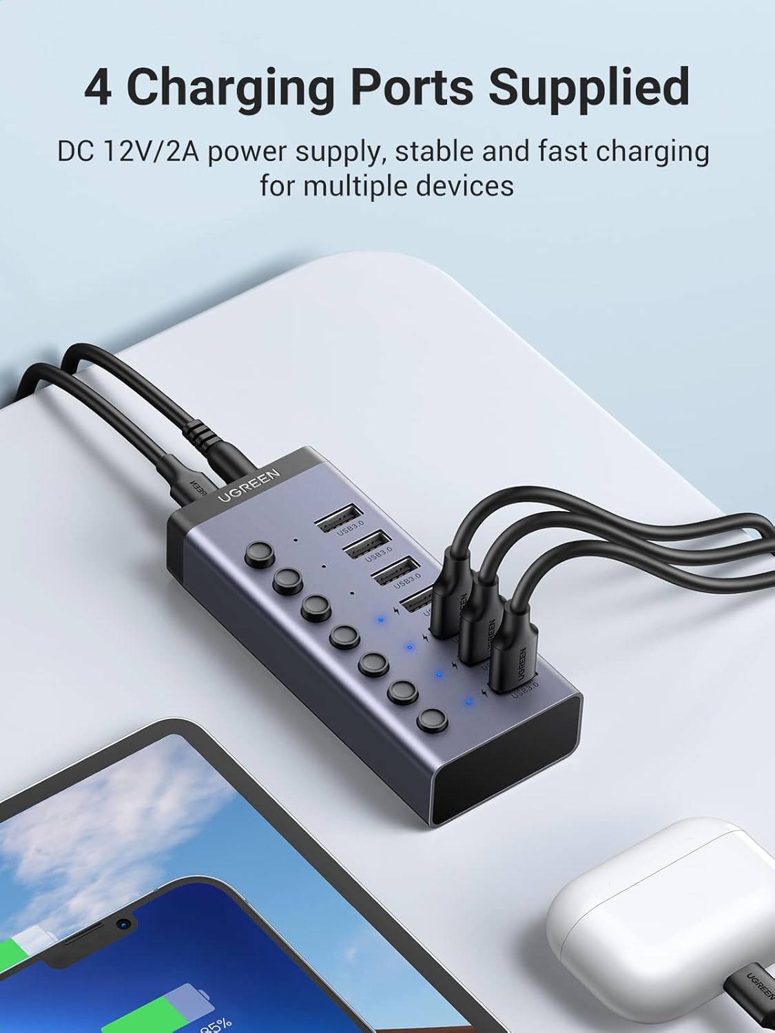 Hub USB Ugreen 90307 7 Puertos USB 3.0 5Gbps