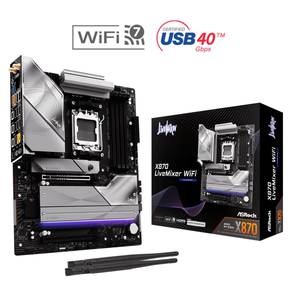 Motherboard Asrock X870 Livemixer Wifi Am5 DDR5 ATX